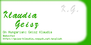 klaudia geisz business card